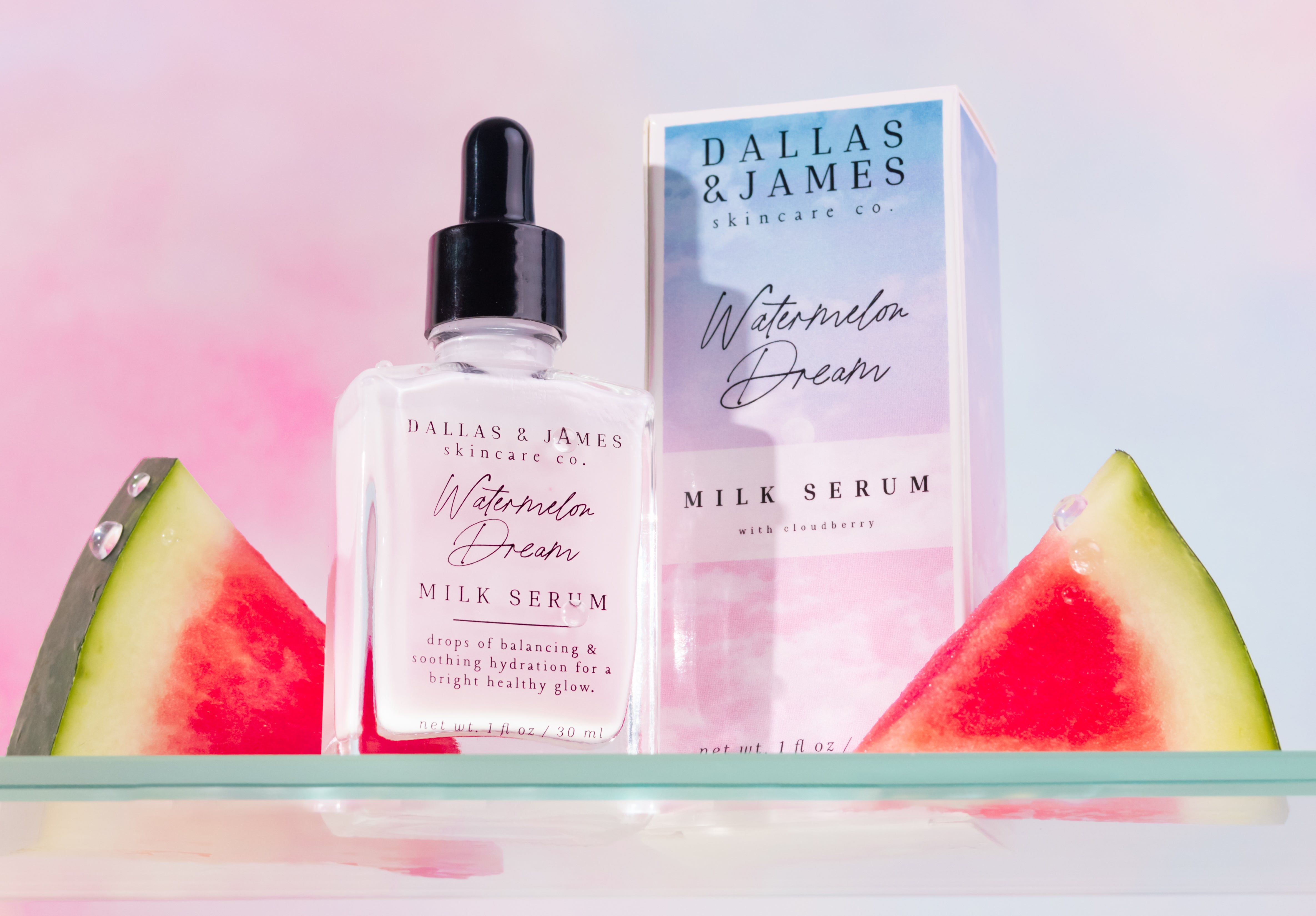 Dallas & James Skincare Co. Sampler Bundle: Milk Serum 1 oz, Clarity Serum 1 oz, Overnight Glow Mask 1.7 oz, Overnight Retinol Oil 1 oz